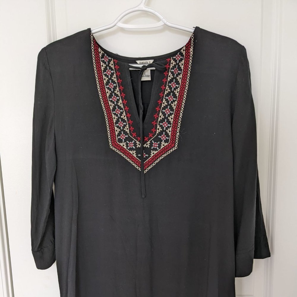 Forever21 Long Top, Black, Small Size